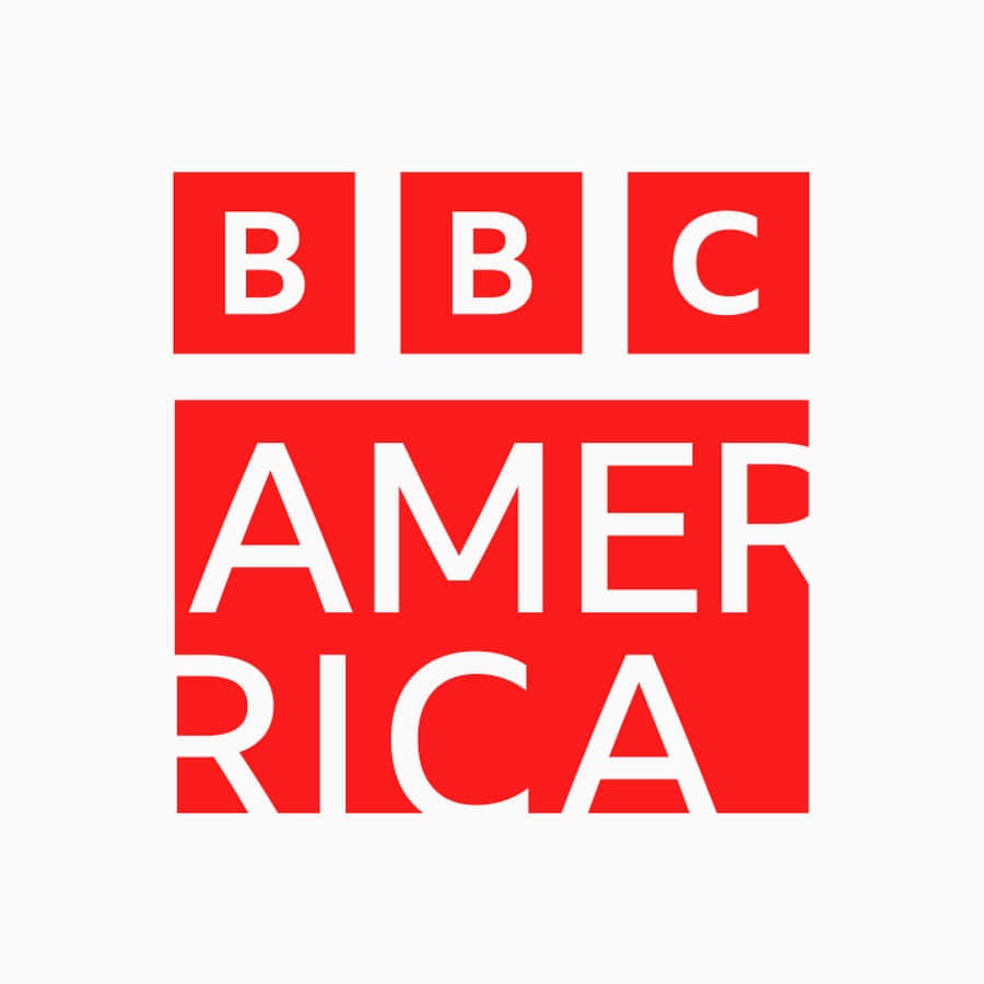 美國 桌布 壁紙 — 大膽的紅白BBC America標誌，採用方塊字體，置於潔白背景上。