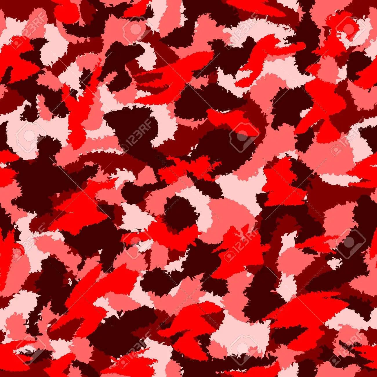 Red Camo 桌布 壁紙 — 大膽的紅色、粉紅色和深酒紅色在紋理筆觸形狀中的鮮豔抽象圖案。