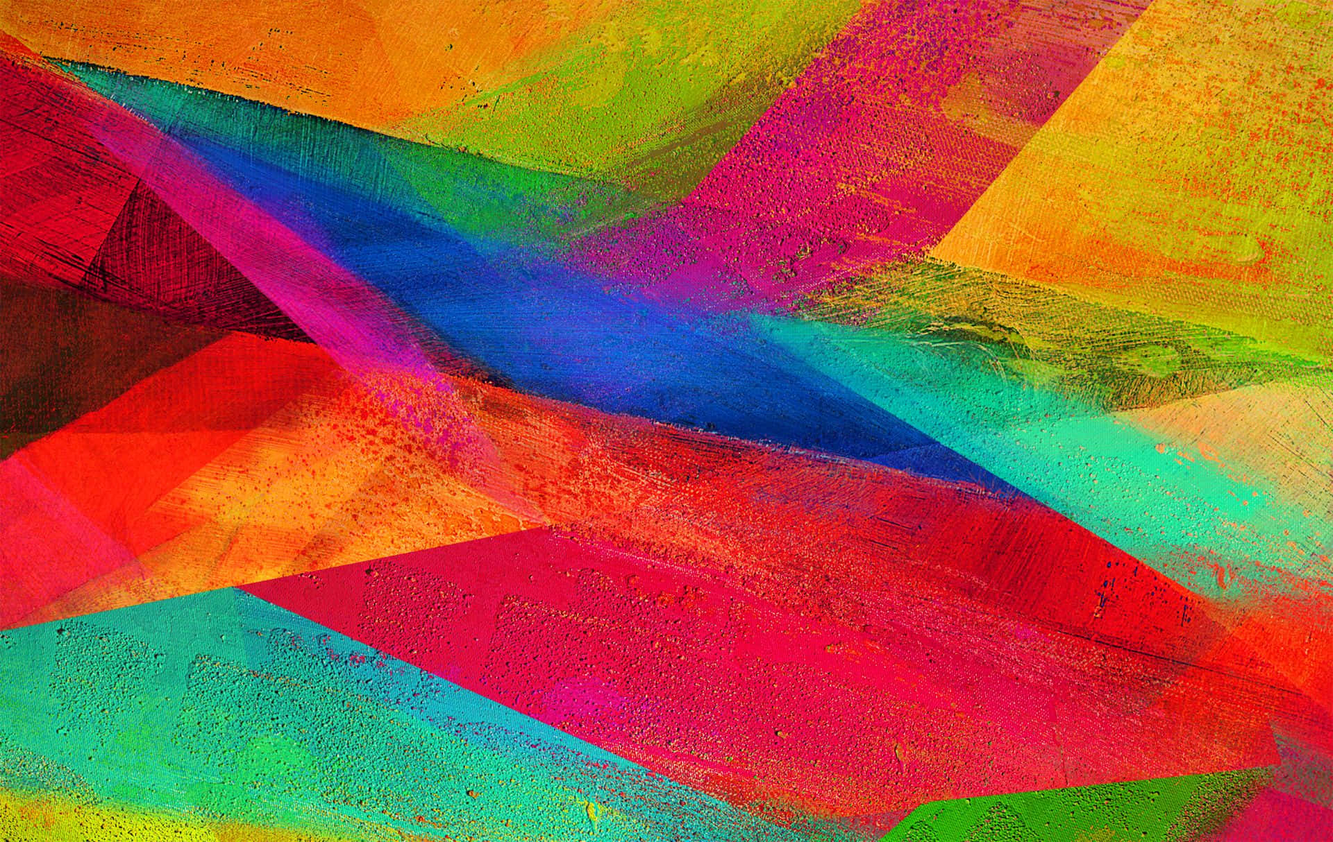 Paint Colour 桌布 壁紙 — 大膽的紅色、藍色和黃色的鮮豔抽象筆觸，創造出動態紋理構圖。