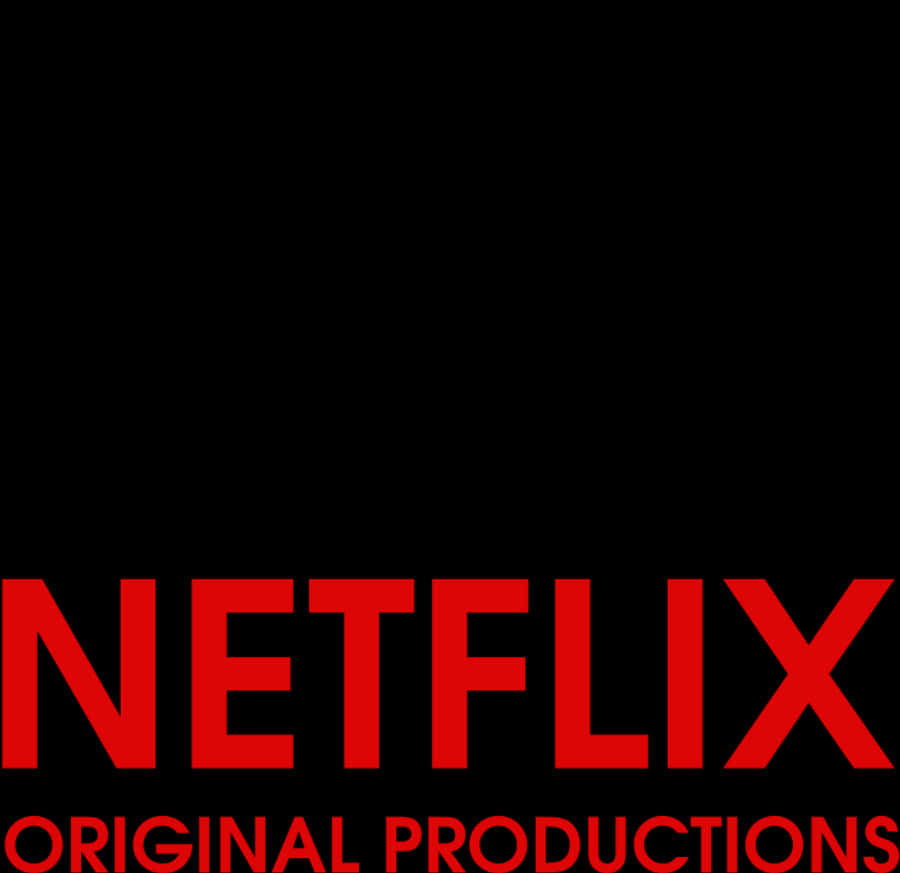 Netflix 桌布 壁紙 — 大膽的紅色Netflix標誌，帶有'ORIGINAL PRODUCTIONS'文字，背景為純黑色。
