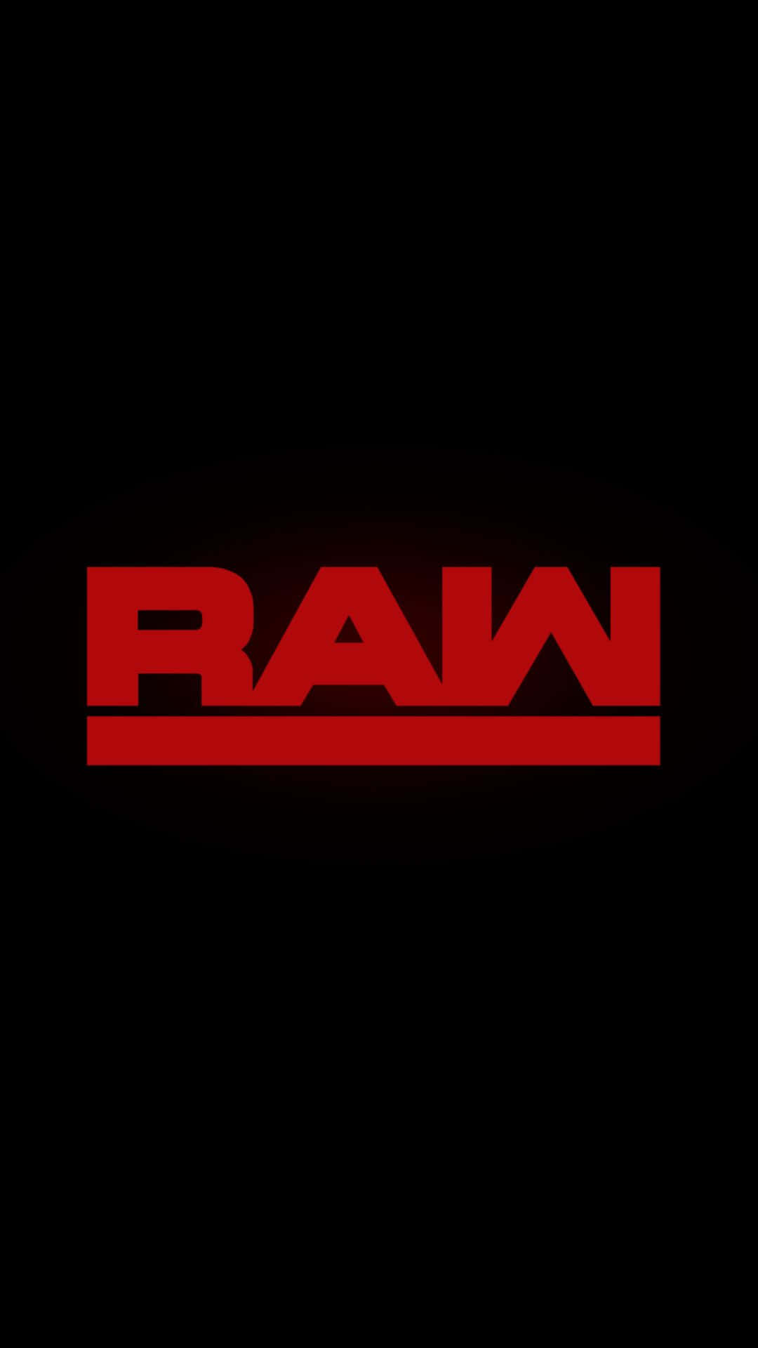 WWE Logo 桌布 壁紙 — 大膽的紅色RAW標誌居中於黑色背景上，帶有微妙的發光邊緣。