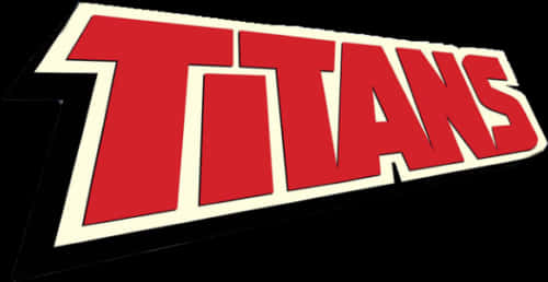 Titans Logo 桌布 壁紙 — 大膽的紅色Titans標誌，帶白色輪廓，傾斜在黑色背景上。