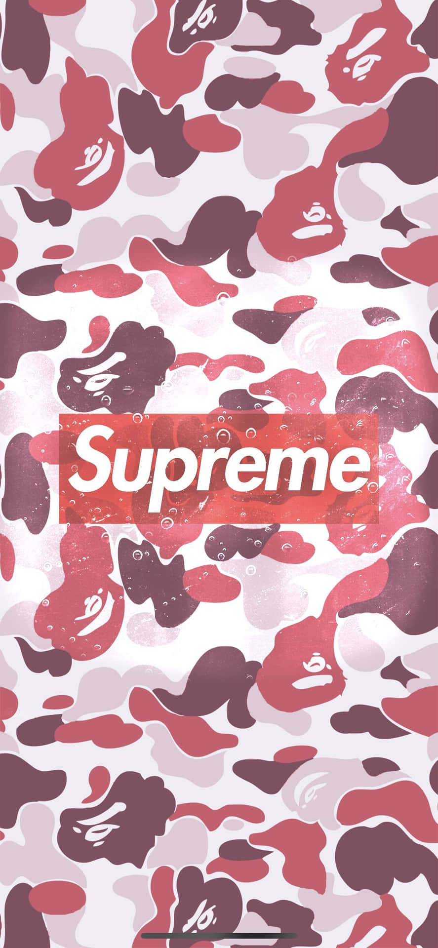 紅色和粉紅色迷彩背景上的Supreme標誌。 — Supreme GIF 壁紙