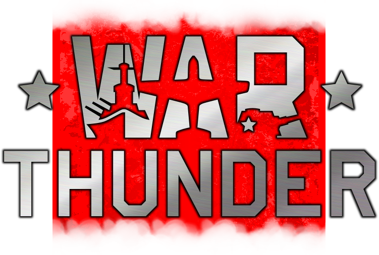 thunder 桌布 壁紙 — 大膽的紅色和銀色 War Thunder 標誌，帶有星星和磨損紋理，黑色背景。