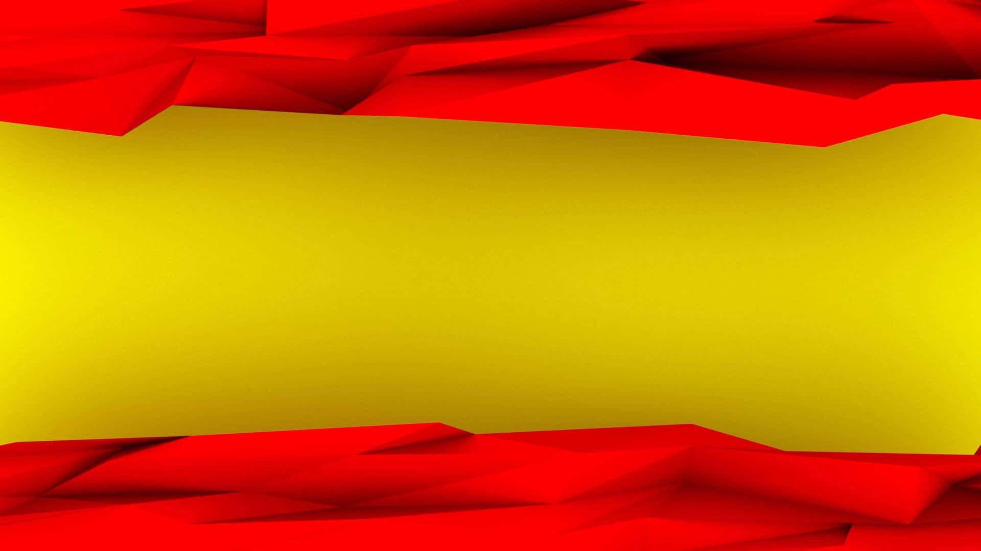 Spanish 桌布 壁紙 — 大膽的紅色和黃色幾何形狀形成一個風格化的抽象旗幟，具有銳利的角形摺疊和鮮明的色彩對比。
