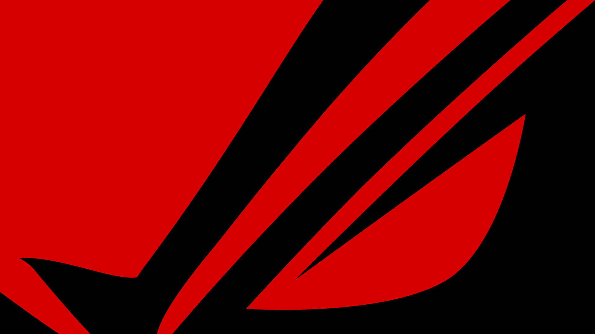 Rog 桌布 壁紙 — 大膽的紅色和黑色對角線條在單調背景下形成風格化的眼睛圖案。