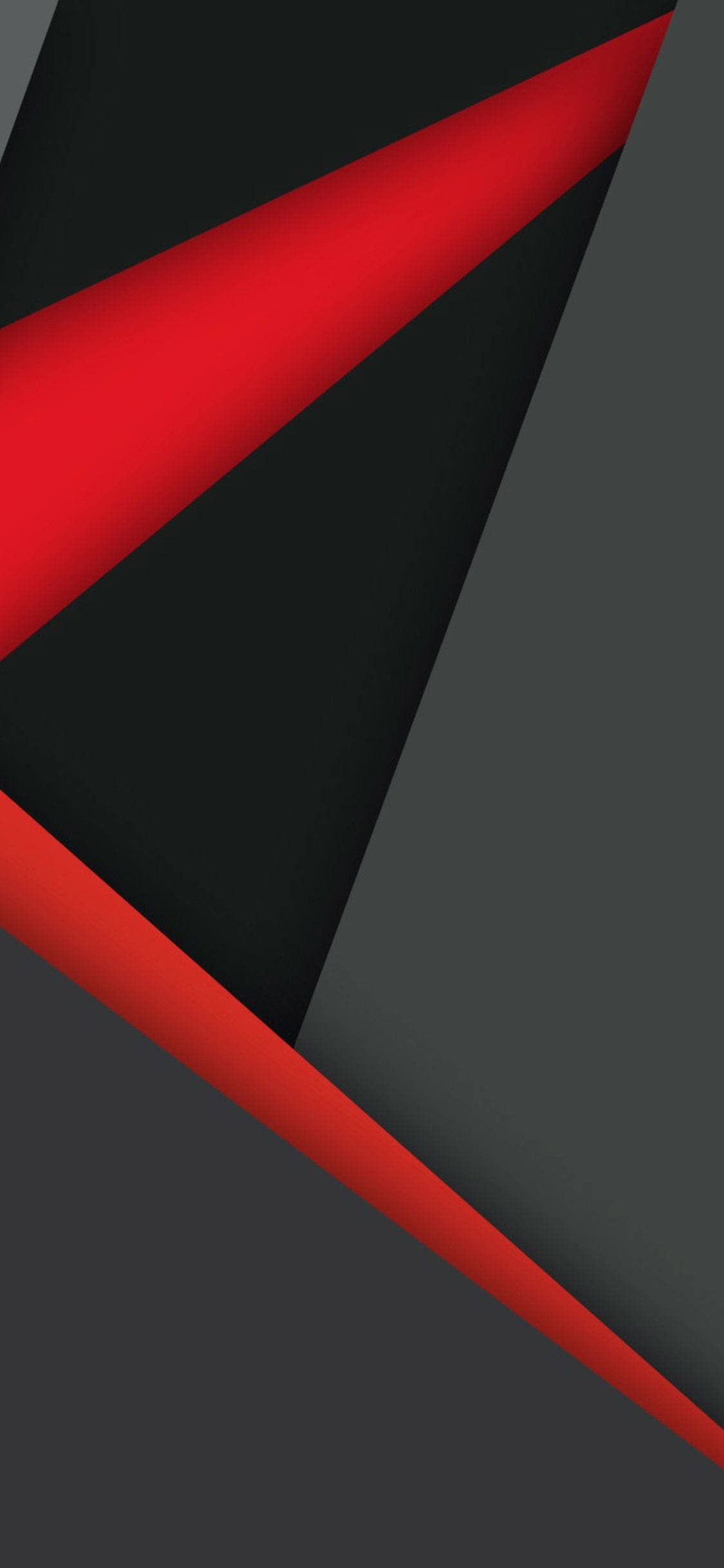 Red And Black iPhone 桌布 壁紙 — 大膽的紅色和黑色幾何形狀以銳利的角度和深邃的陰影營造出動態的抽象構圖。