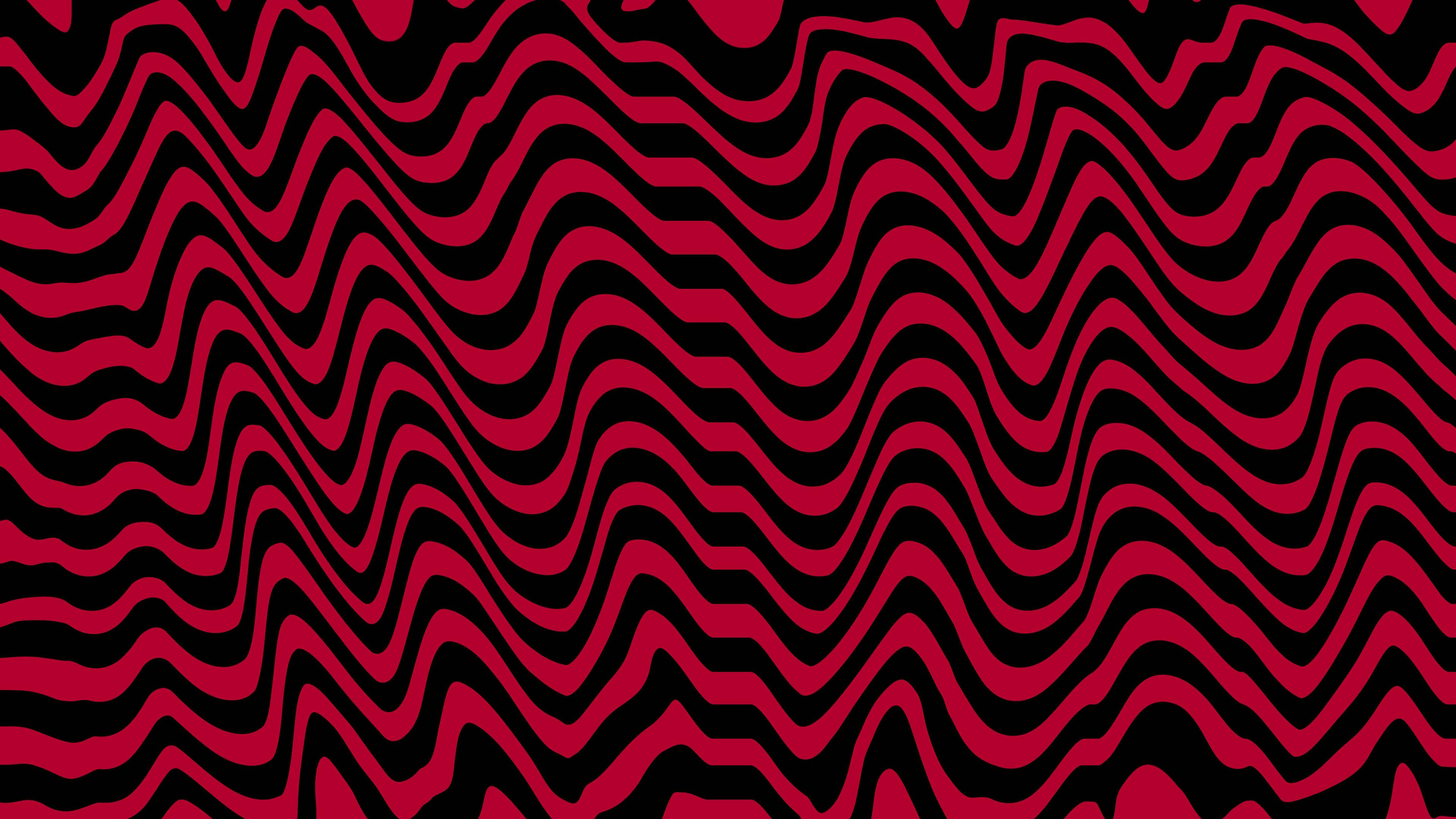 PewDiePie 桌布 壁紙 — 大膽的紅色和黑色波浪條紋創造出催眠般的錯覺圖案。