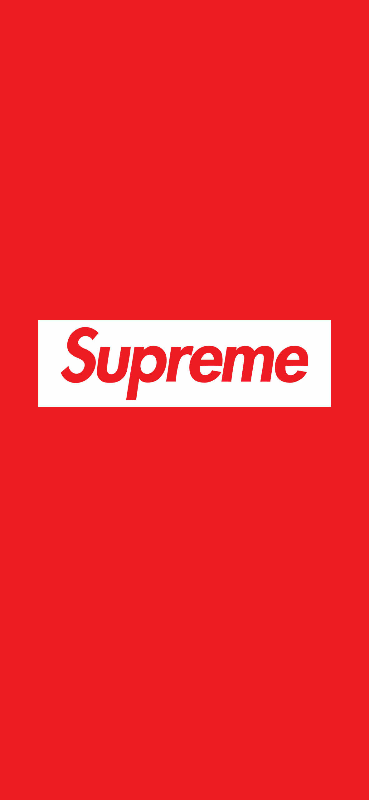 Red Supreme 桌布 壁紙 — 大膽的紅色背景，標誌性的白色Supreme標誌居中，呈現極簡設計。