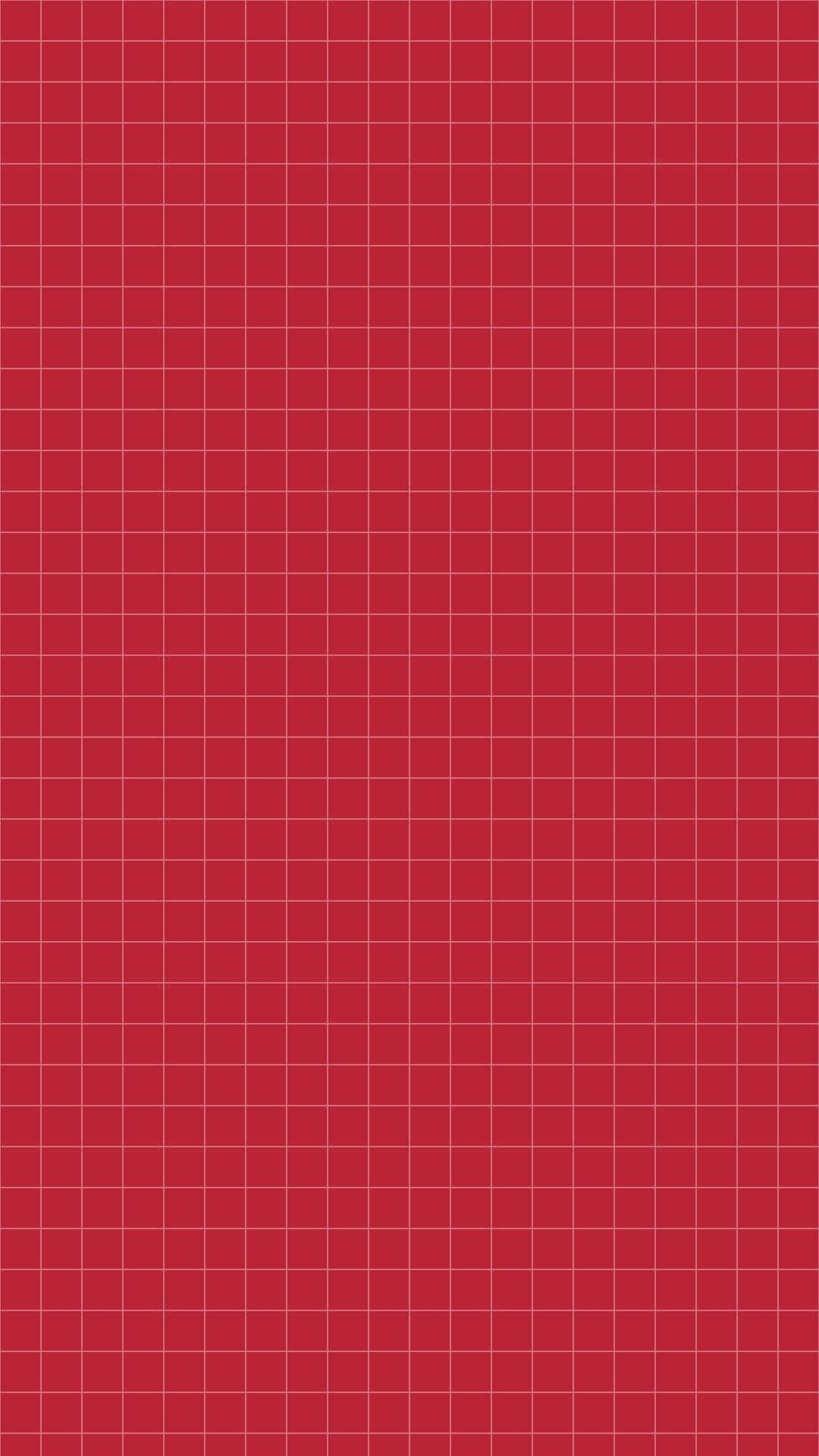 Pastel Red Aesthetic 桌布 壁紙 — 大膽的紅色背景搭配微妙的白色網格圖案，營造出乾淨的幾何壁紙。
