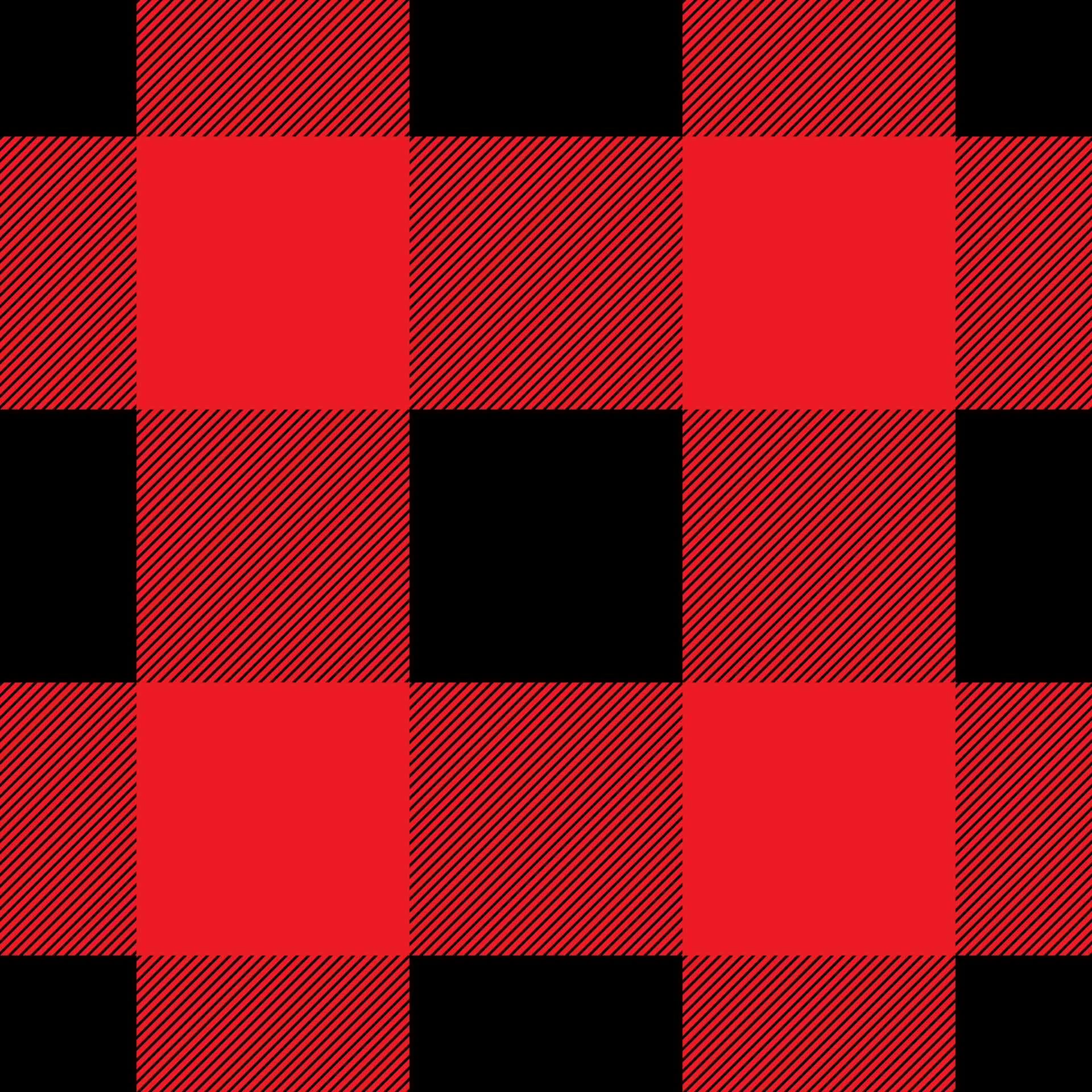 Buffalo Plaid 桌布 壁紙 — 大膽的紅黑 buffalo 格紋圖案，交替方格帶有對角線條紋。