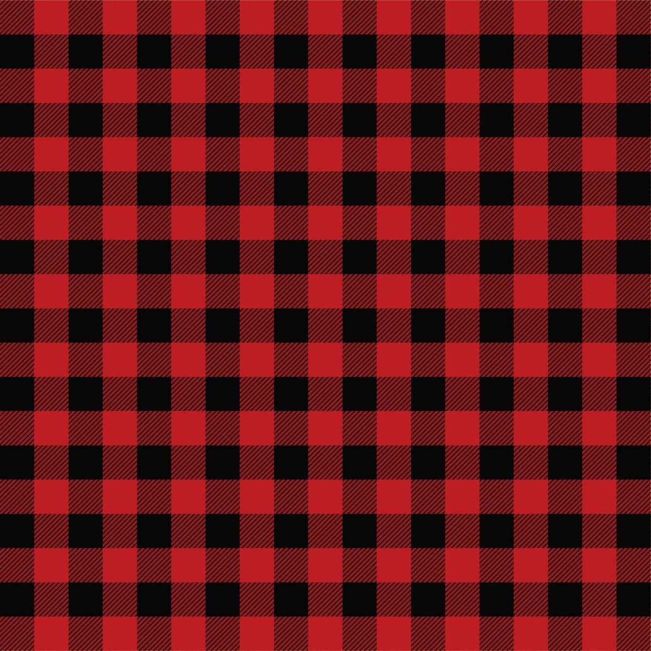 Square 桌布 壁紙 — 大膽的紅黑 buffalo 格紋圖案，帶有斜紋編織質感。
