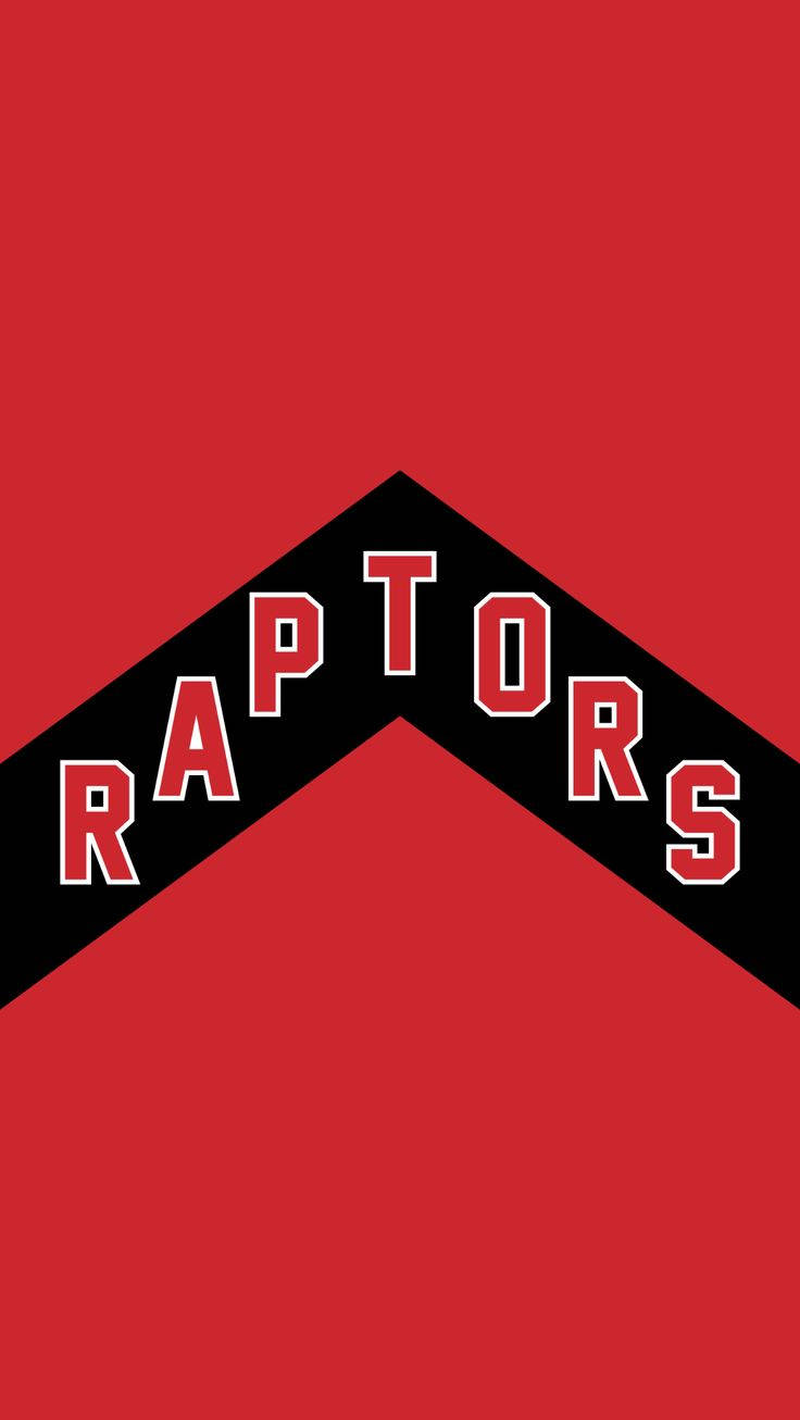 Raptors 桌布 壁紙 — 大膽的紅黑多倫多暴龍隊標誌居中於純紅色背景上。