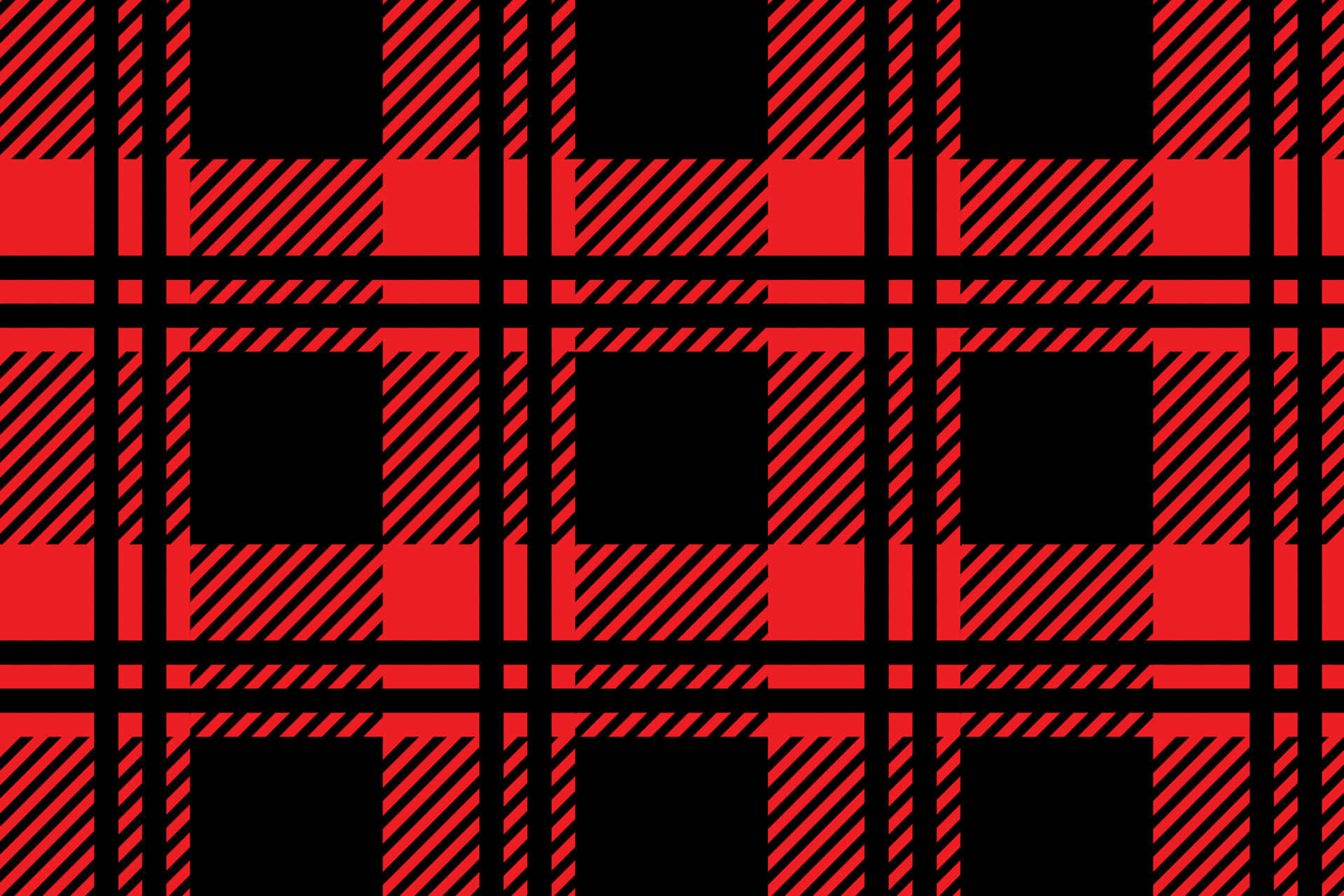 Black And Red Plaid 桌布 壁紙 — 大膽的紅黑格子圖案，帶有對角線條，形成經典的蘇格蘭格紋設計。