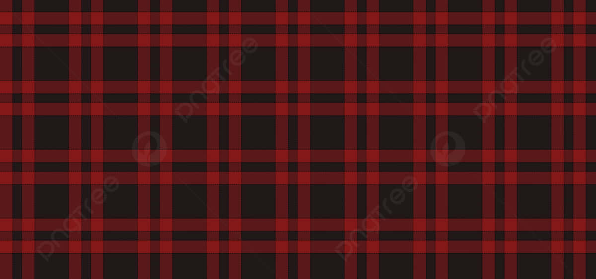 Black And Red Plaid 桌布 壁紙 — 大膽的紅黑格子圖案，橫向和縱向條紋交錯，形成經典的蘇格蘭格紋設計。
