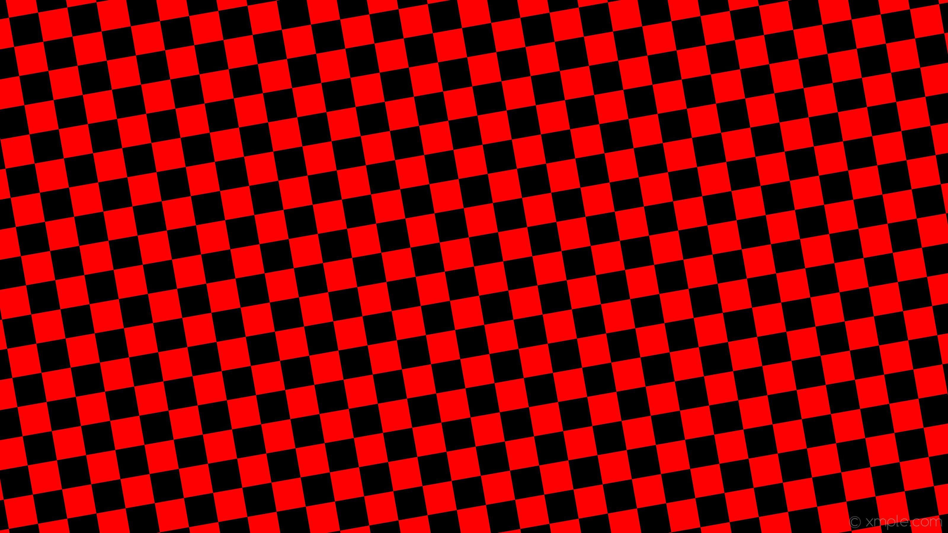 Checkered 桌布 壁紙 — 大膽的紅黑棋盤格圖案斜跨畫面，營造出動態錯覺。