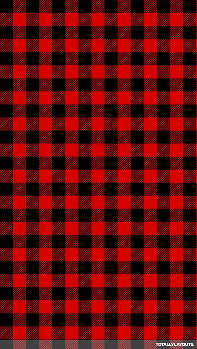 Checkered 桌布 壁紙 — 大膽的紅黑水牛格紋圖案，方格內有對角線條。