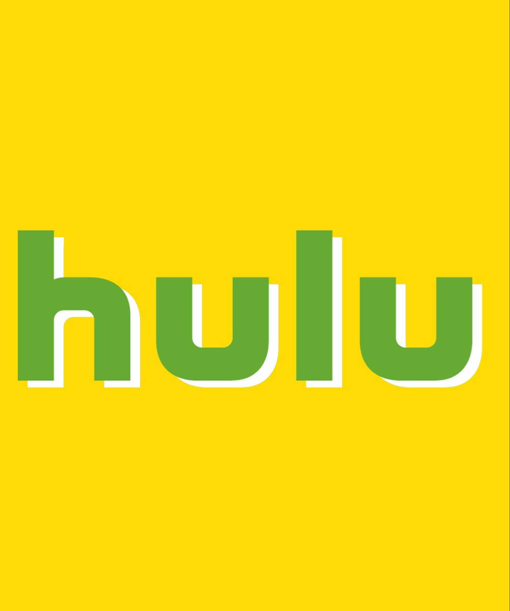 Hulu 桌布 壁紙 — 大膽的綠色Hulu標誌，白色輪廓，居中於鮮豔的黃色背景上。