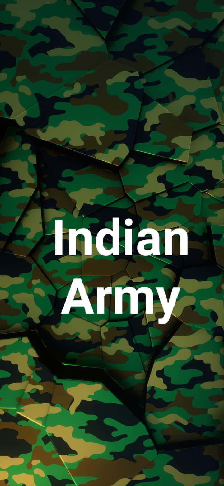 帶有 Indian Army 文字的綠色迷彩背景 — 印度軍隊 壁紙
