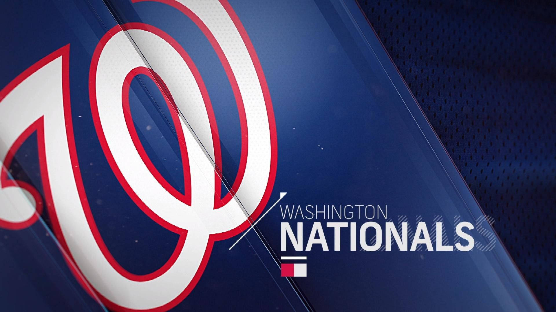 Nationals 桌布 壁紙 — 大膽的華盛頓國民隊標誌，採用紅、白、藍色，背景為紋理布料。