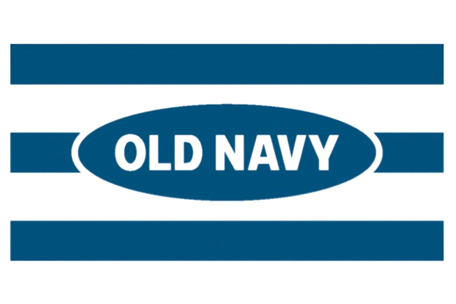 old 桌布 壁紙 — 大膽的藍白條紋背景，中央有橢圓形Old Navy標誌，以清晰白色文字呈現。
