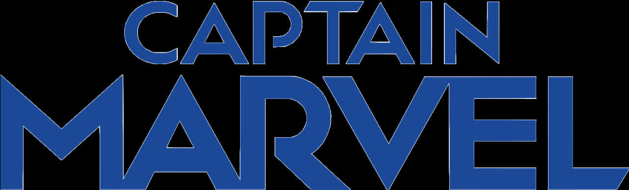 標誌 桌布 壁紙 — 大膽的藍色 Captain Marvel 標誌，以風格化字體呈現，襯托在純黑背景上。