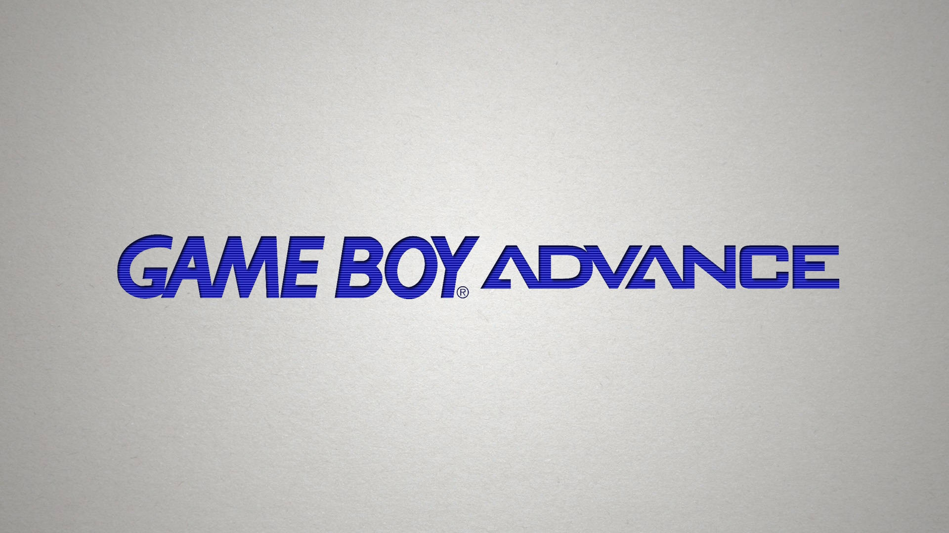 game 桌布 壁紙 — 大膽的藍色 Game Boy Advance 標誌居中於有紋理的淺灰色背景上。