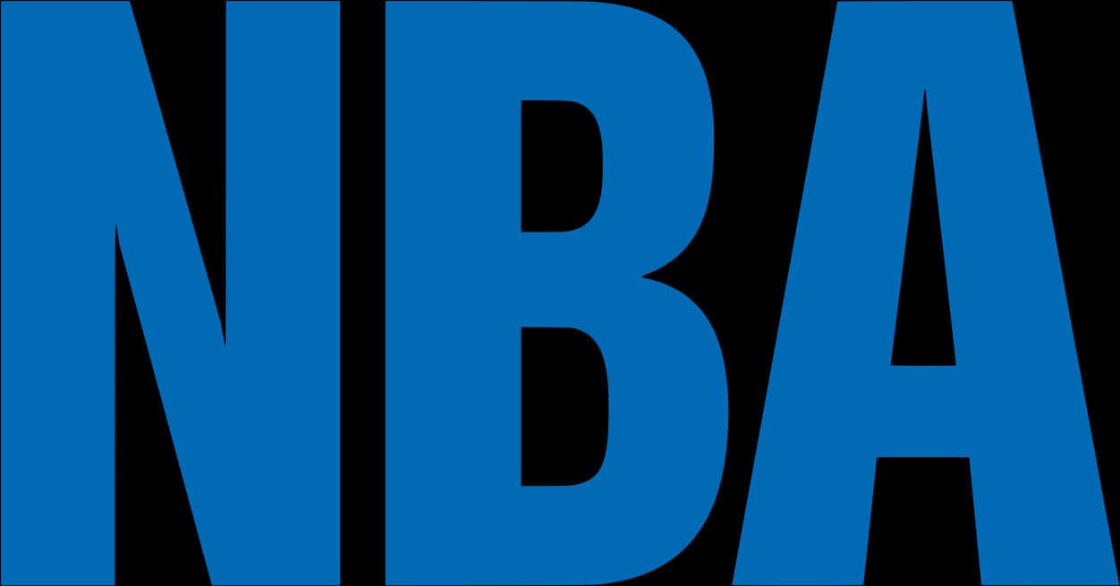 NBA標誌 桌布 壁紙 — 大膽的藍色NBA標誌字母在純黑色背景上脫穎而出，邊緣乾淨銳利。