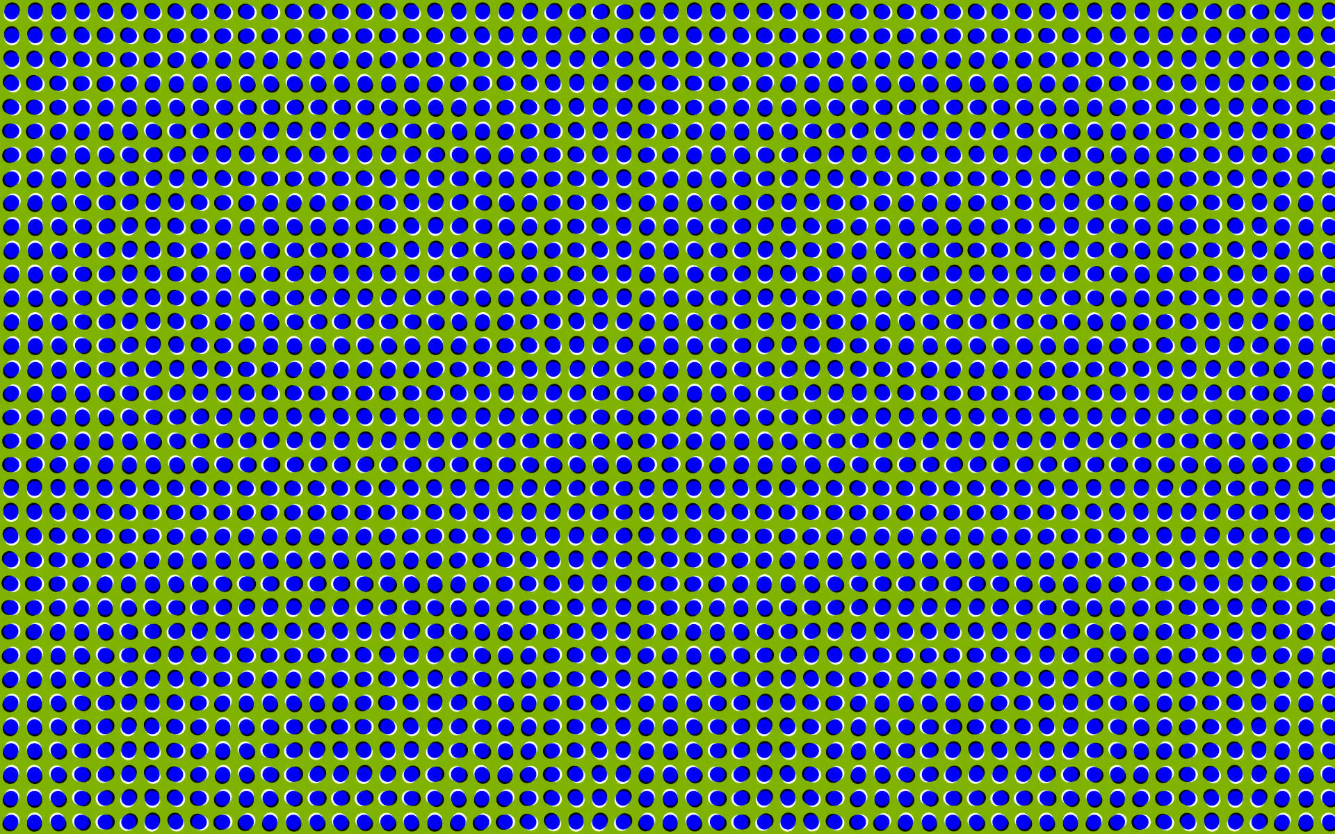 Illusion 桌布 壁紙 — 大膽的藍色圓點圖案在充滿活力的綠色背景上創造出節奏感的視覺質感。