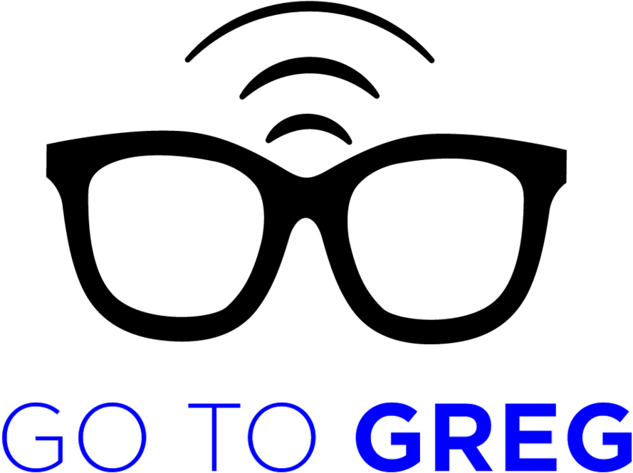 雅虎 桌布 壁紙 — 大膽的藍色發光文字在純黑色背景上顯示 go to greg。