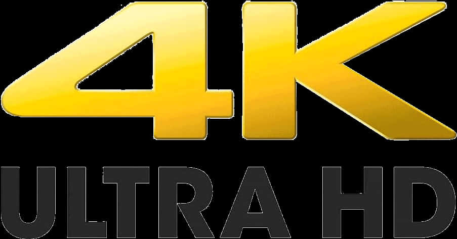 4K 桌布 壁紙 — 大膽的金色 4K Ultra HD 文字標誌，帶有金屬光澤，黑色背景。