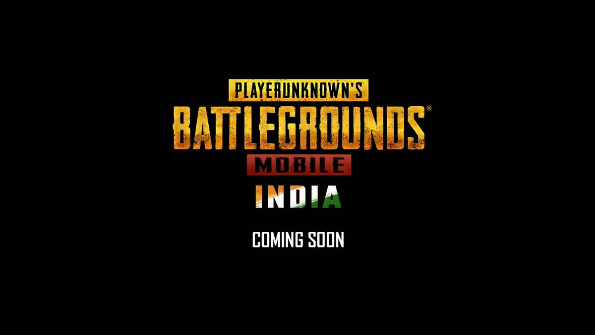 絕地求生 桌布 壁紙 — 大膽的金色和紅色文字在純黑色背景上宣佈PlayerUnknown's Battlegrounds Mobile India即將推出。