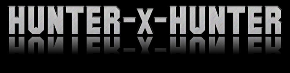 桌布 壁紙 — 大膽的銀色3D文字顯示hunter x hunter，表面反光，背景為黑色。