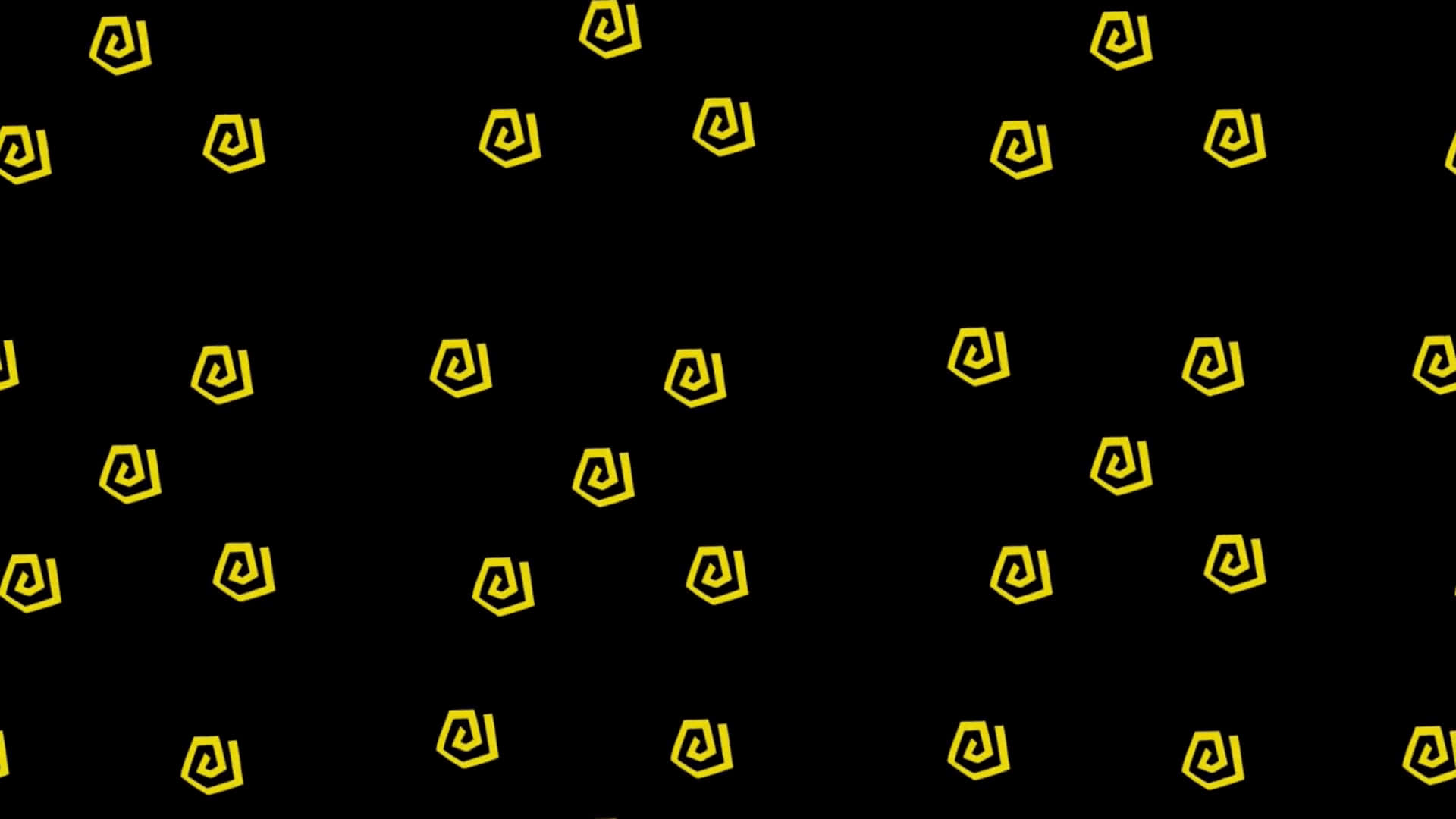 Black And Yellow 桌布 壁紙 — 大膽的黃色幾何形狀在純黑色背景上以分散的數字圖案漂浮。