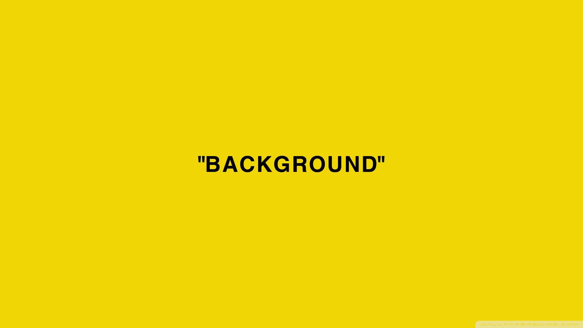 Off White 桌布 壁紙 — 大膽的黃色背景，中央有黑色文字，引號內寫著BACKGROUND。