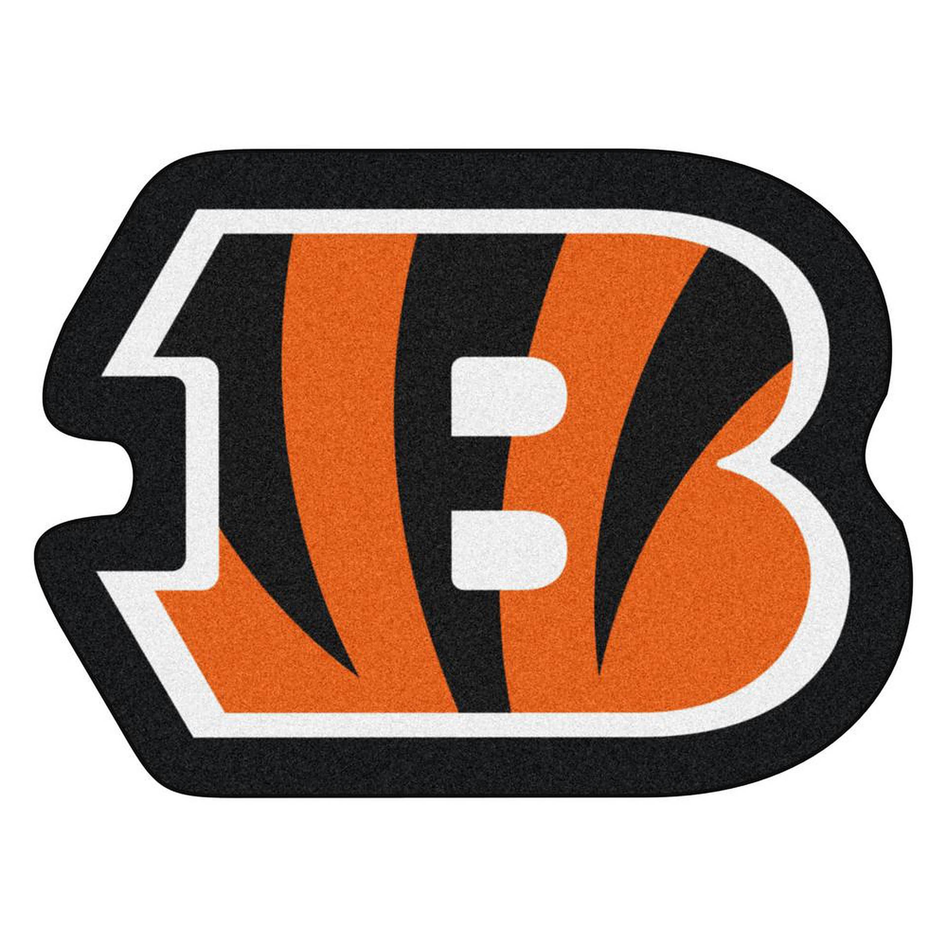 Bengals 足球隊標誌地毯，帶有橙色、黑色和白色虎紋。 — 辛辛那提猛虎 壁紙