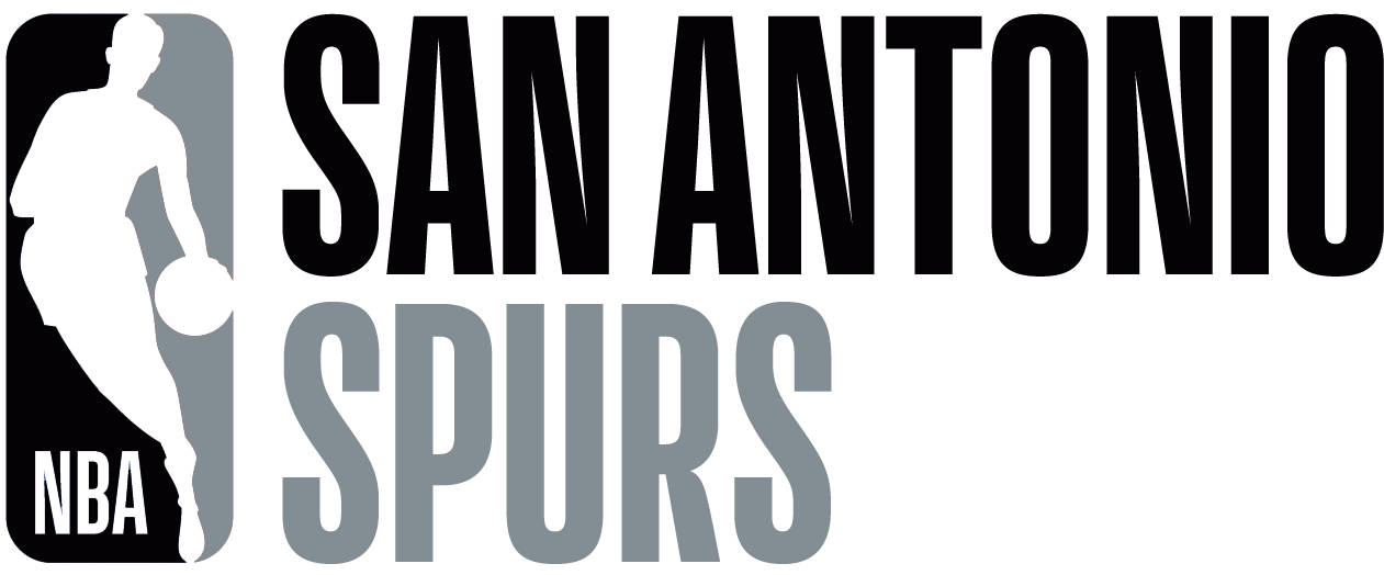 Spurs 桌布 壁紙 — 大膽的黑灰聖安東尼奧馬刺NBA標誌，以持球的籃球運動員剪影為特色。