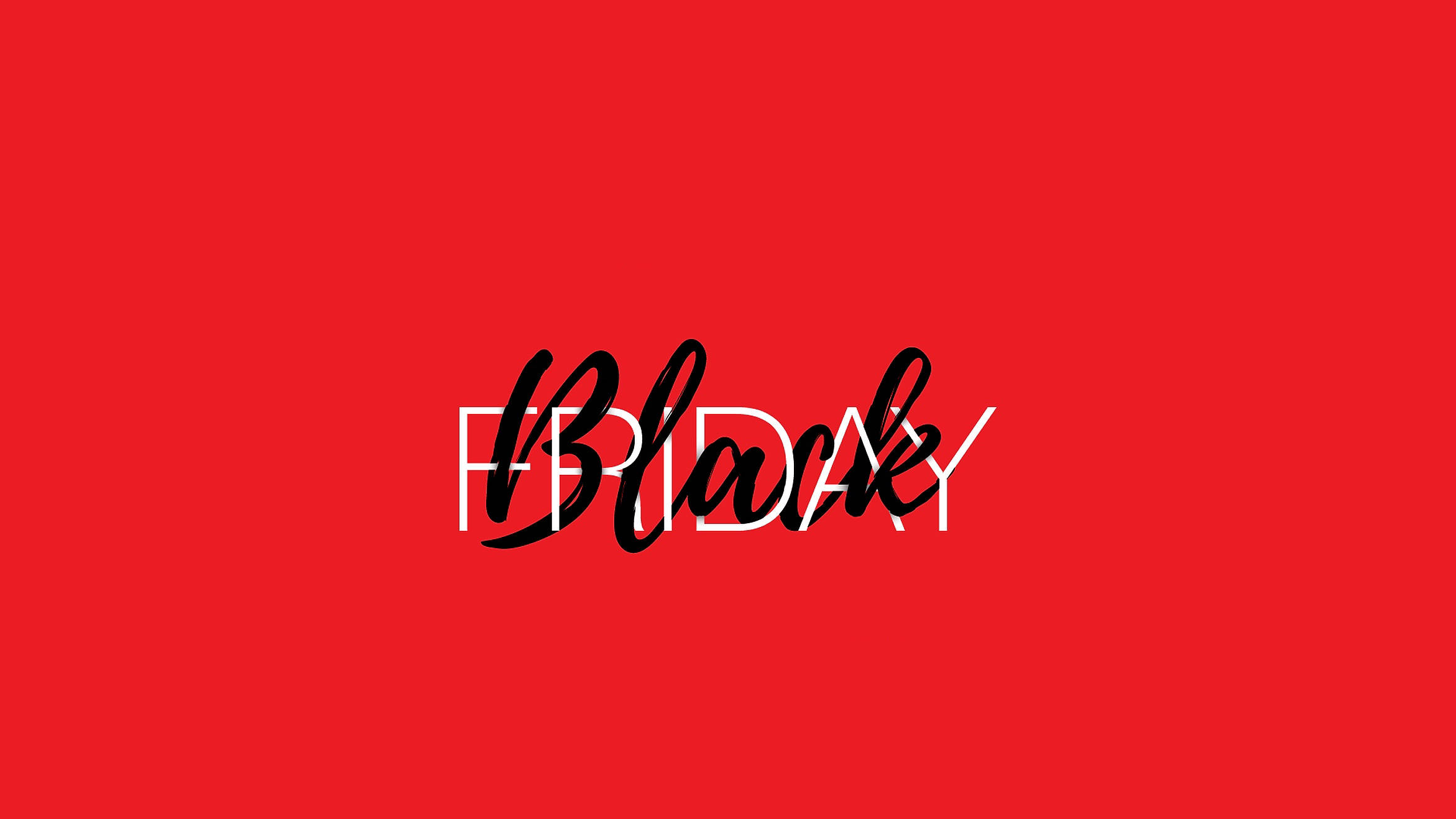 Friday 桌布 壁紙 — 大膽的黑白「Black Friday」文字居中在鮮豔的紅色背景上。