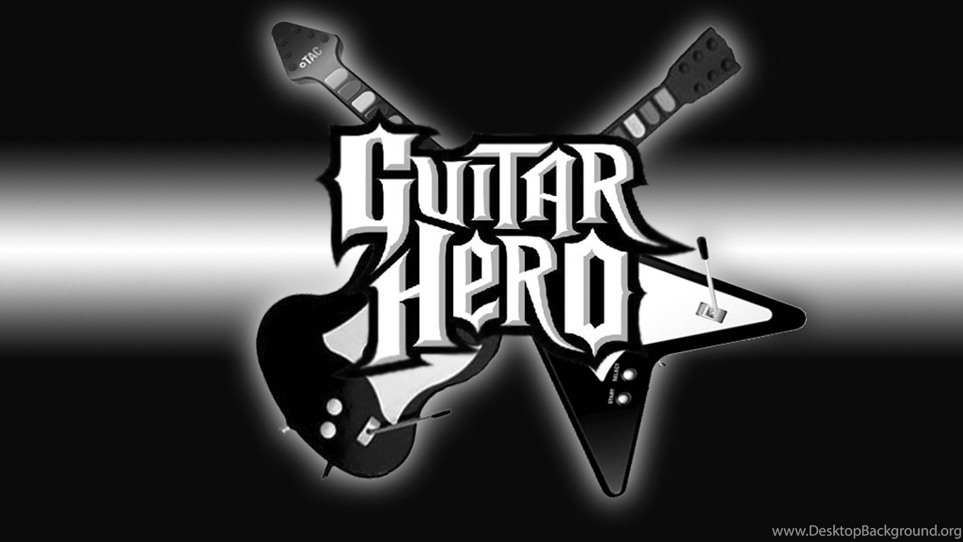 Guitar Hero標誌，交叉吉他，漸變背景 — 吉他英雄 壁紙