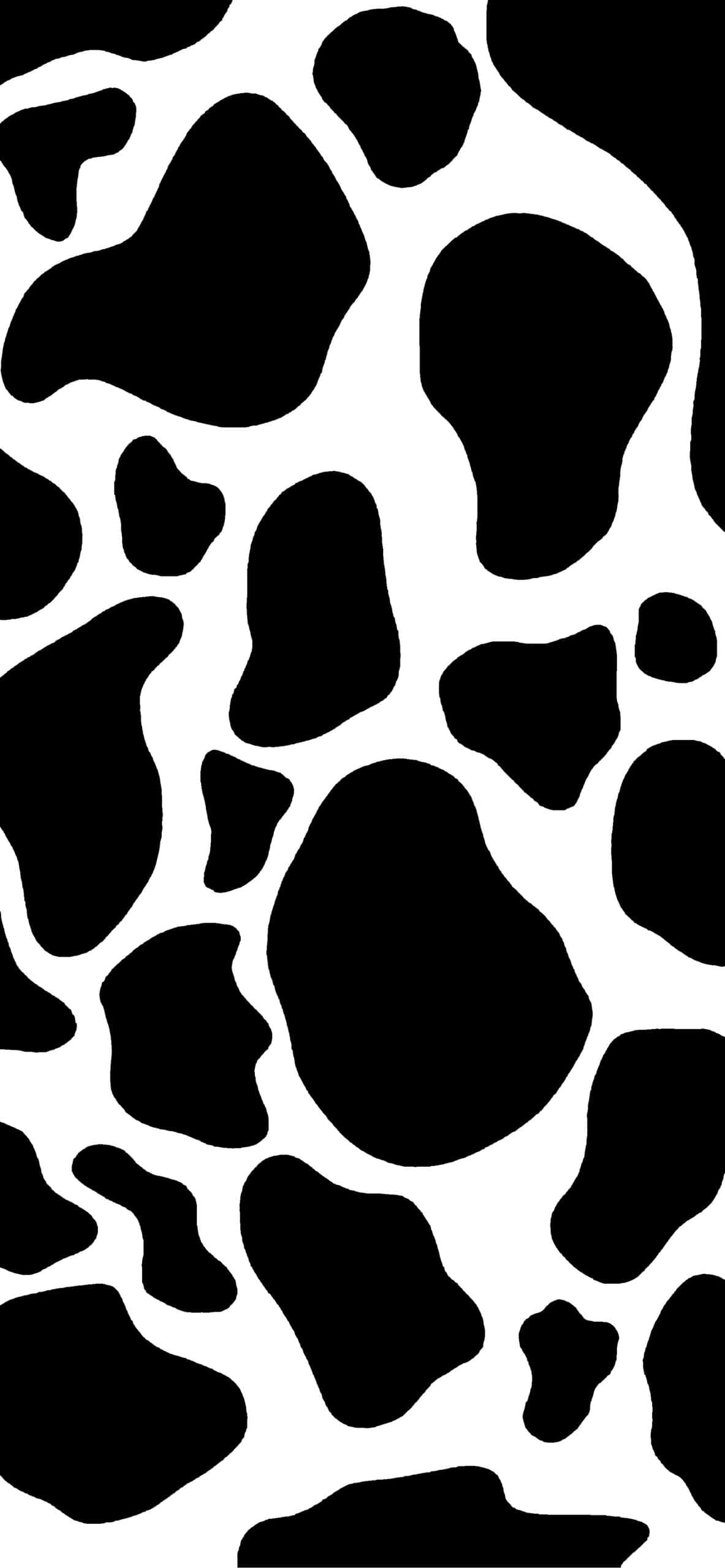 Aesthetic Black And White 桌布 壁紙 — 大膽的黑白乳牛印花圖案，在乾淨的背景上呈現不規則的有機形狀。