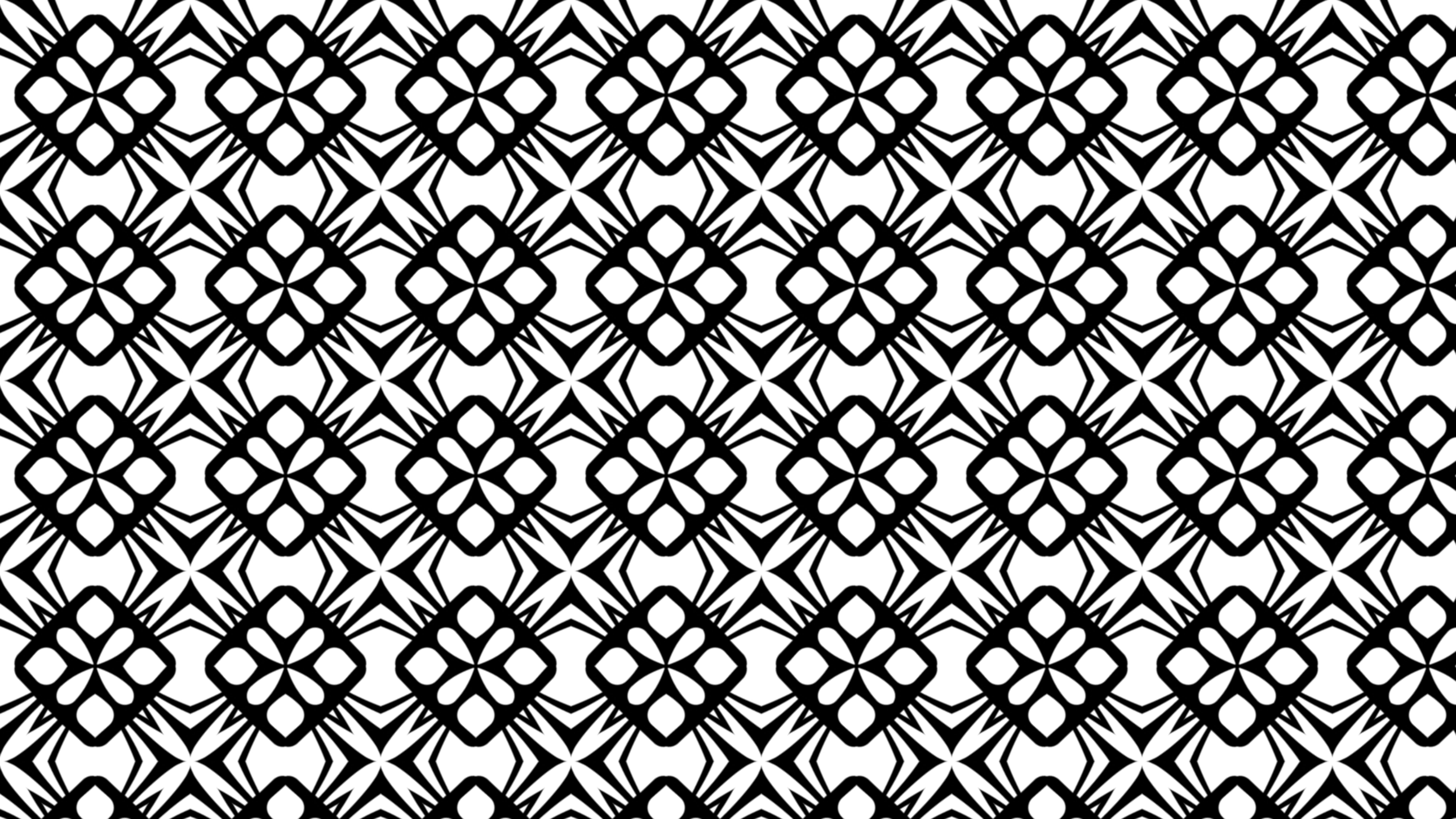 Black And White Pattern 桌布 壁紙 — 大膽的黑白幾何圖案，重複的菱形和星形圖案形成無縫鑲嵌。