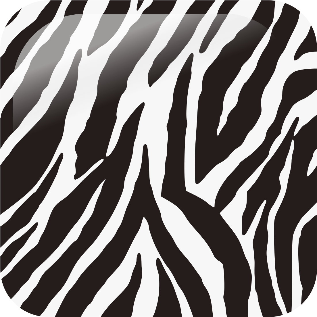 Zebra 桌布 壁紙 — 大膽的黑白斑馬條紋圖案，帶有光澤漸變背景。
