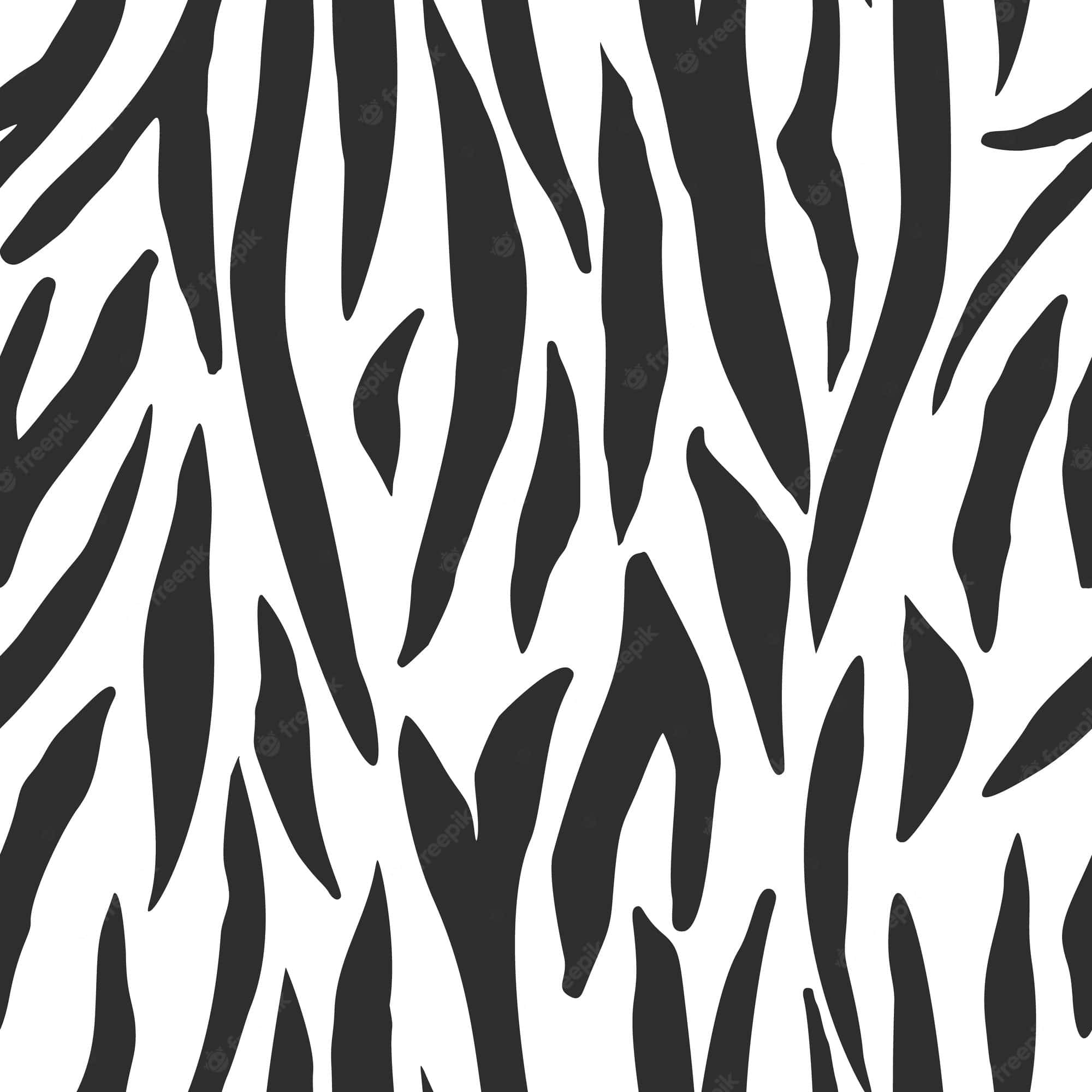 Black And White Animal Print 桌布 壁紙 — 大膽的黑白斑馬條紋圖案以無縫抽象設計填滿畫面。