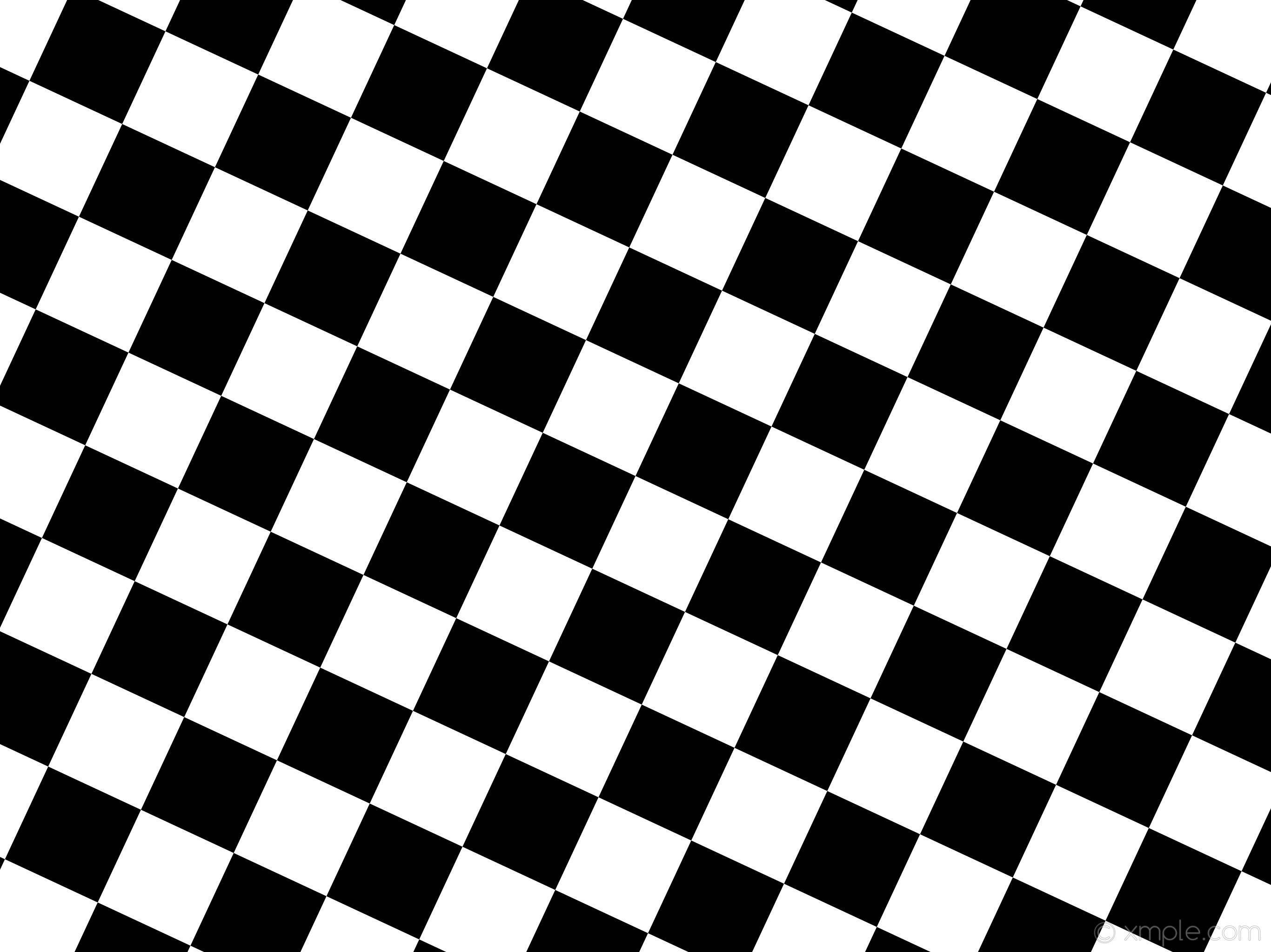 Aesthetic Black And White 桌布 壁紙 — 大膽的黑白方格圖案，搭配菱形瓷磚，營造出動態的視錯覺效果。