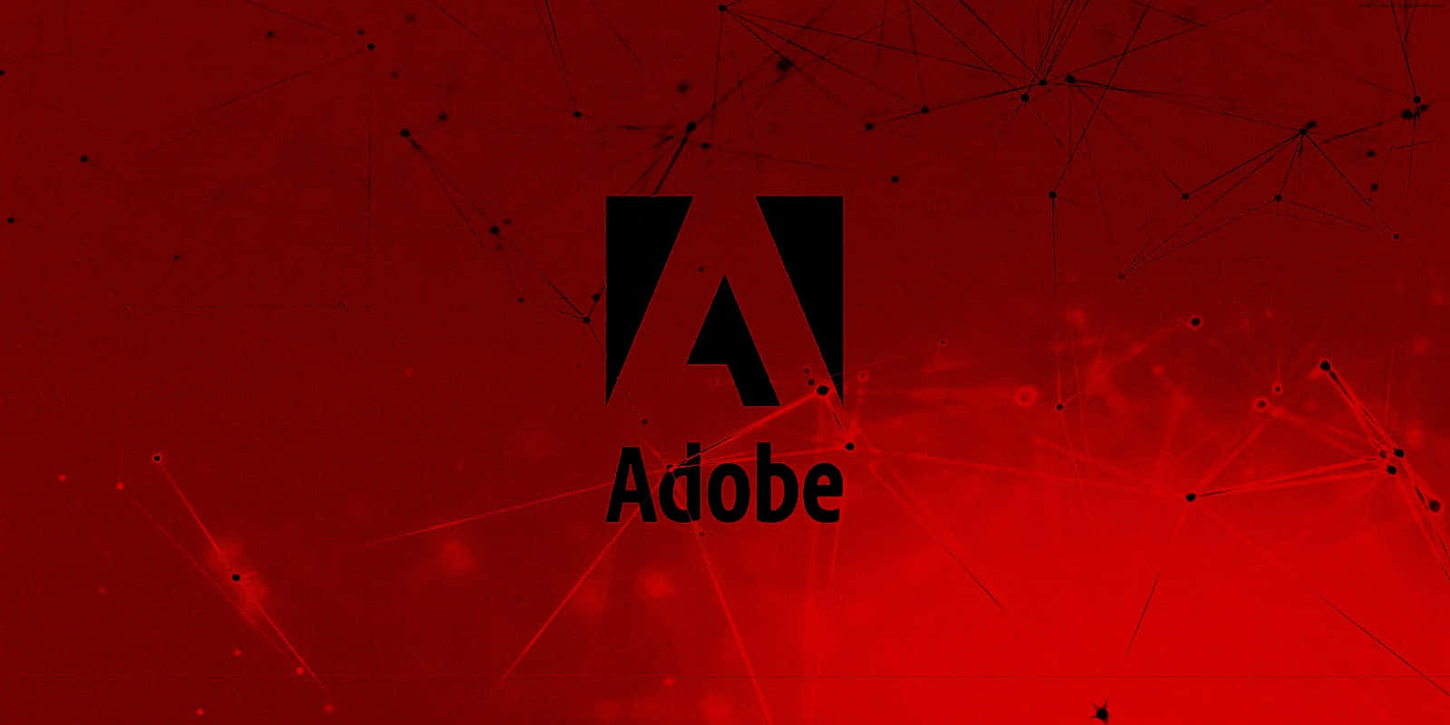 Apex Legends Logo 桌布 壁紙 — 大膽的黑色Adobe標誌居中在鮮豔的紅色背景上，帶有抽象的發光網絡線條。