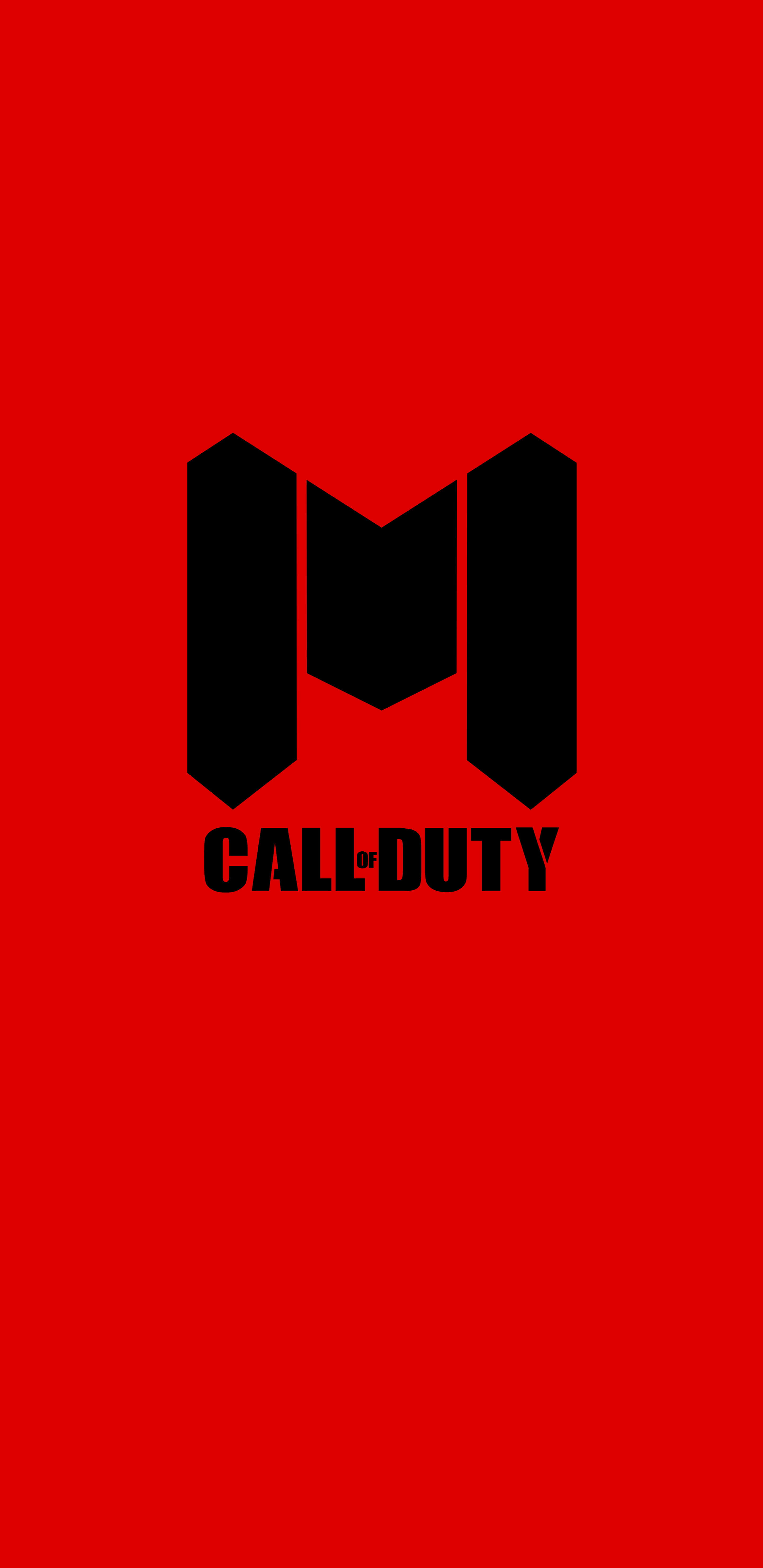 Cod 桌布 壁紙 — 大膽的黑色Call of Duty標誌居中於鮮豔的紅色背景上，設計簡潔極簡。