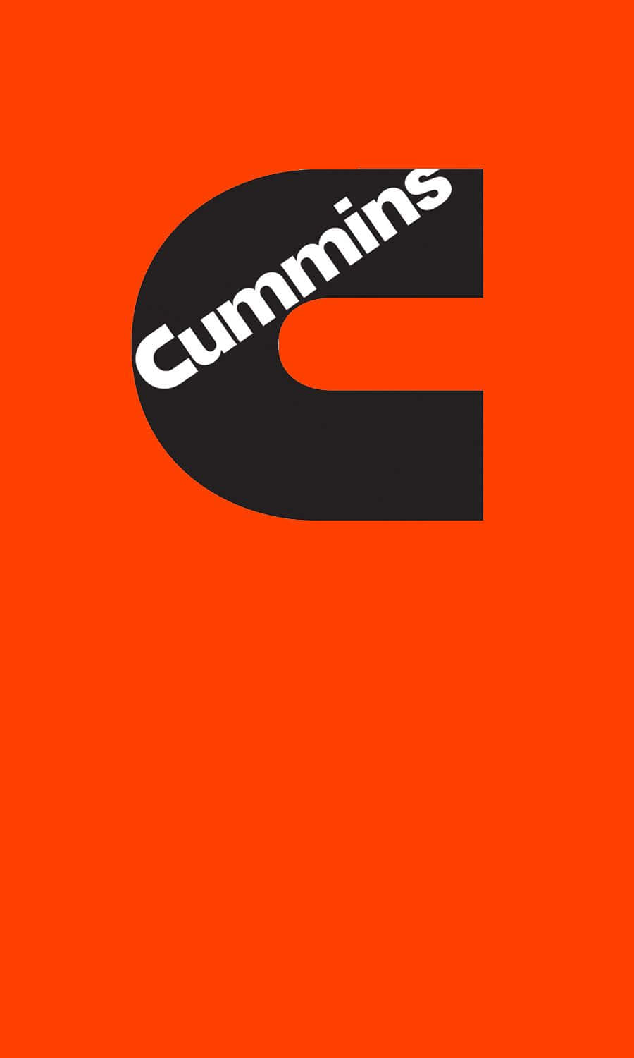 標誌 桌布 壁紙 — 大膽的黑色Cummins標誌，白色文字，鮮豔橙色背景。