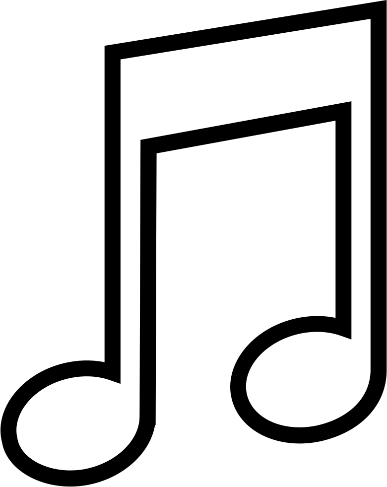 Symbols 桌布 壁紙 — 大膽的黑色音符圖示，以簡潔極簡線條孤立在純白背景上。