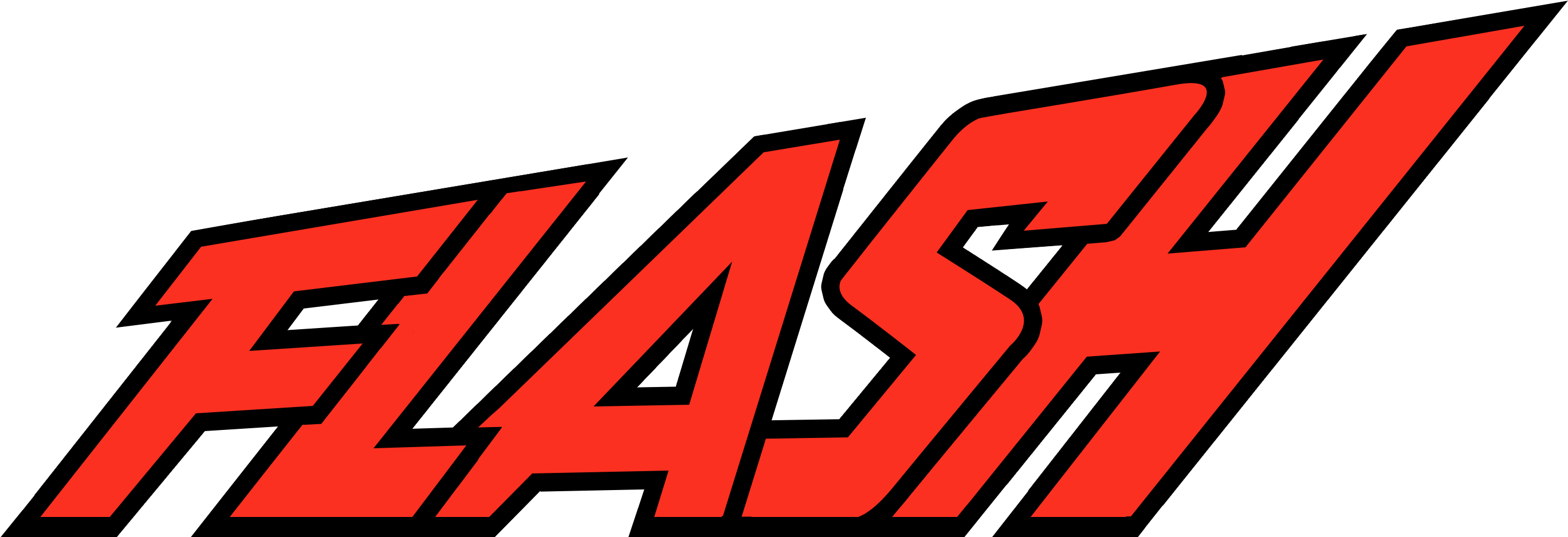 The Flash Logo 桌布 壁紙 — 大膽紅色風格化FLASH文字，採用動感棱角字體，襯以強烈黑色背景。