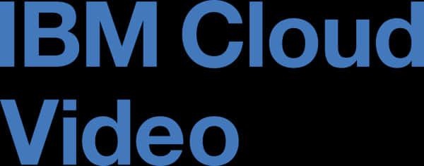 科技動圖 桌布 壁紙 — 大膽藍色 IBM Cloud Video 文字標誌，純黑色背景，簡潔現代字體。